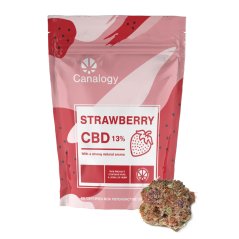 Canalogy CBD Hampeblomst Jordbær 13 %, 1 g - 1000 g
