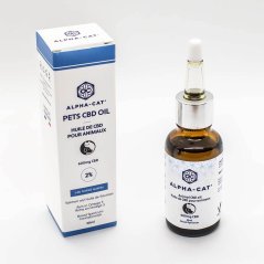 Ulei de somon Alpha-Cat cu CBD pentru animale, 2%, 600 mg, 30 ml