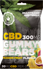 Passion Fruit Flavoured CBD Gummy Bears (300 mg), 100 g