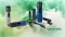 Arizer Air SE vaporizer in white and blue with accessories – detailed shots of mouthpieces, cable and spare parts, complete with Canatura logo