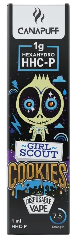 girl scout cookies disposable vape CanaPuff 96 % HHCP Flavor:Straw Mango Ice RUNTZ - DISPOSABLE RECHARGEABLE NO SHIP: DE