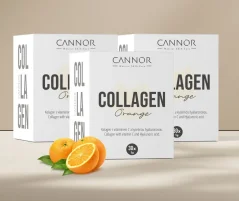 Cannor kolagen s kyselinou hyaluronovou, pomeranč, kúra na 3 měsíce, 3x30 sáčků, 200 g