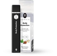 Hemnia Premium Fonctionnel Stylo Vape CBC et CBG Body Protection - 20 % CBC, 75 % CBG, Basilic, Cannelle, Camomille, 1 ml