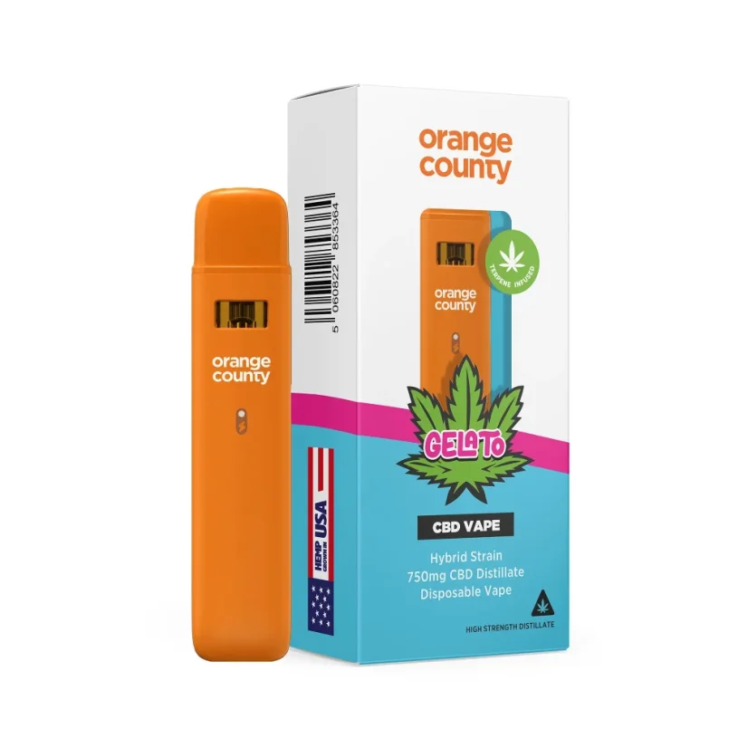 Orange County CBD Disposable Vape Pen Gelato, 750 mg CBD, 1 ml