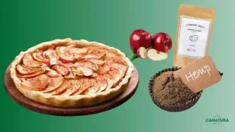 Zdravý jablečný koláč z konopné mouky