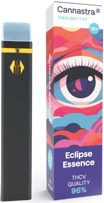 the essence disposable vape Cannastra THCV Pen Eclipse Essence, THCV 96% quality, 1 ml Tank Capacity:5ml 30k puffs Black Ice ELF VPR