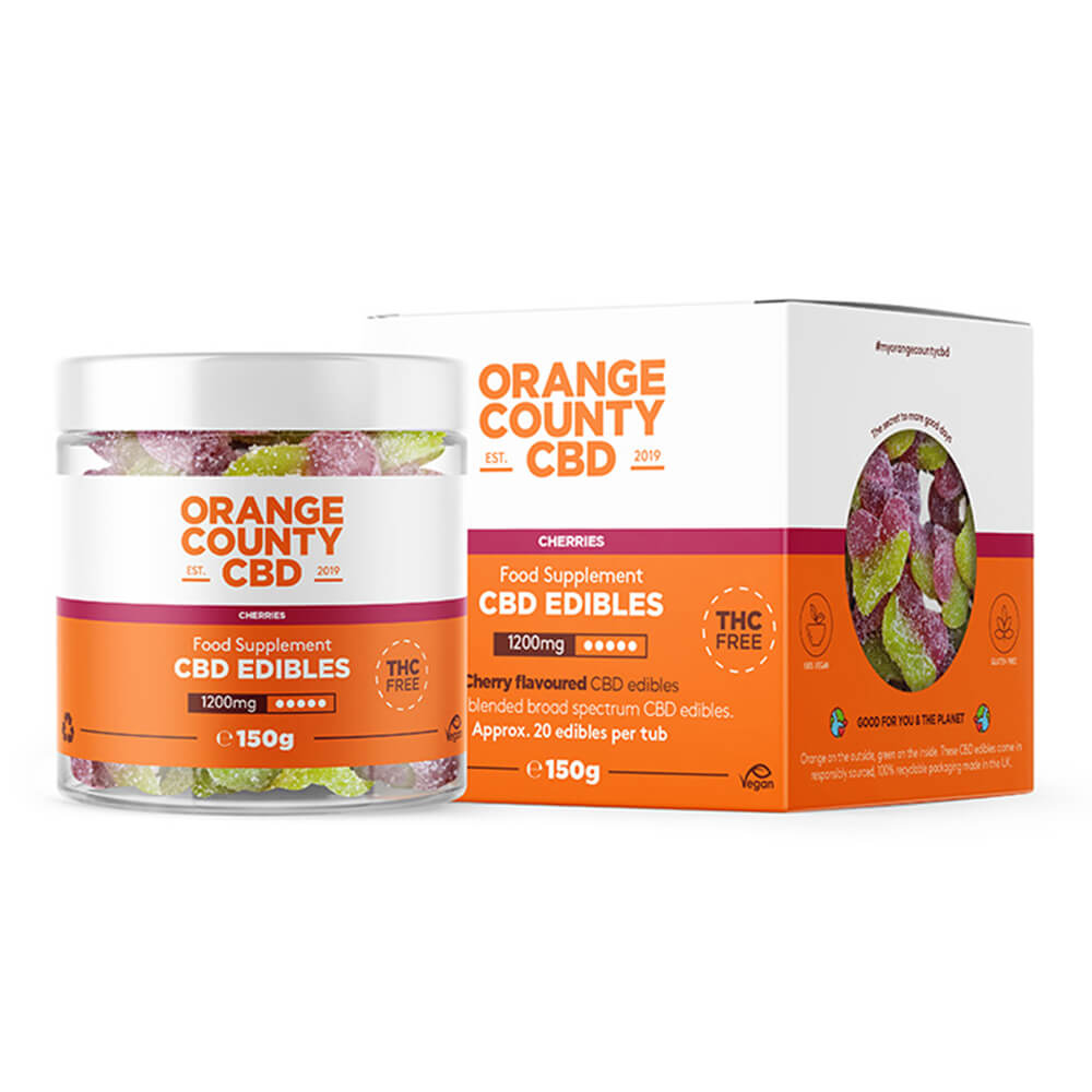 Orange County CBD Gummies Kersen, 1200 mg CBD, 150 g