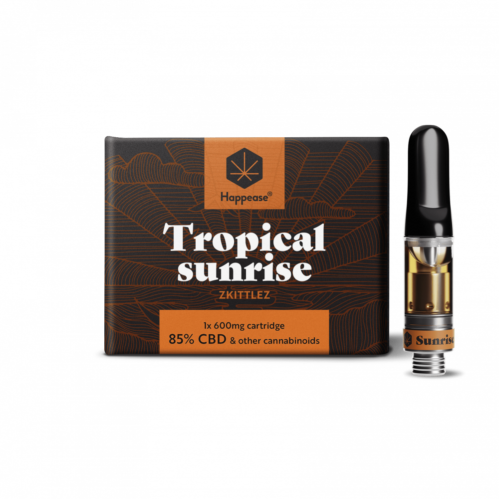 Happease CBD cartridge Tropical Sunrise 600 mg, 85% CBD, 0,5 ml