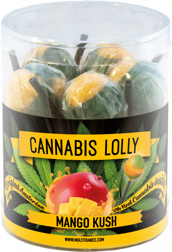 Cannabis Mango Kush Lollies – Geschenkbox (10 Lollies), 24 Boxen im Karton, 4320 g