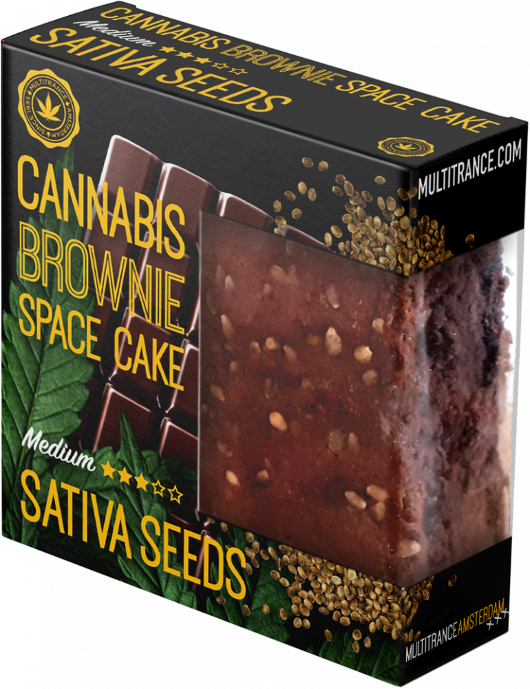 Cannabis Sativa Zaden Brownie Deluxe Verpakking (Medium Sativa Smaak) - Doos (24 pakjes), 2400 g