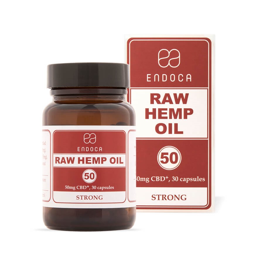 Endoca RAW Hennepcapsules 1500mg CBD+CBDa, 30 x 50 mg