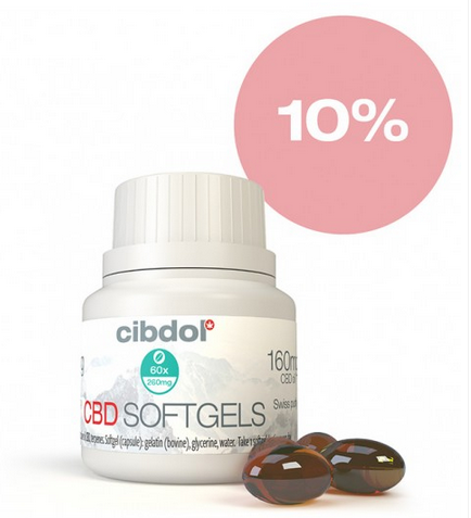 Cibdol CBD mäkké kapsuly 10%, 60 ks x 16,6 mg, 1000 mg