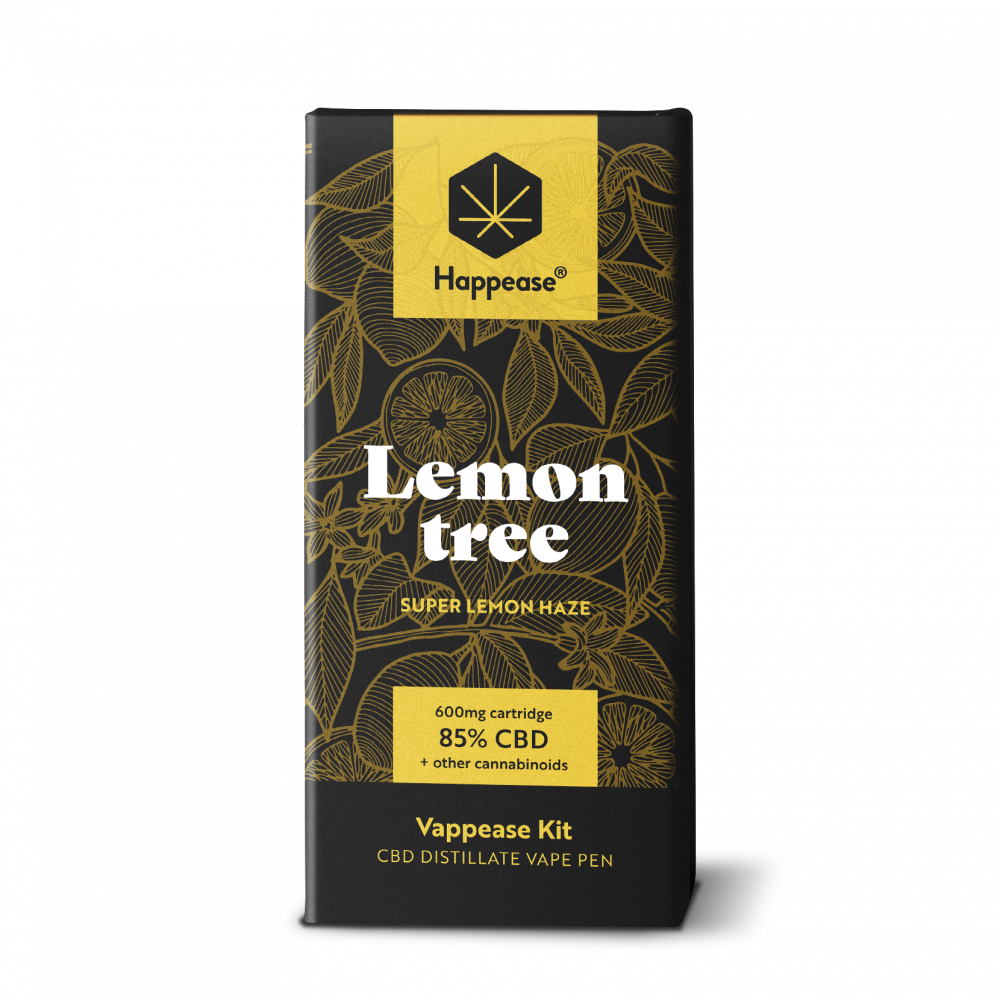 Happease Classic Lemon Tree - Vaping Kit, 85% CBD, 600 mg, 0,5 ml