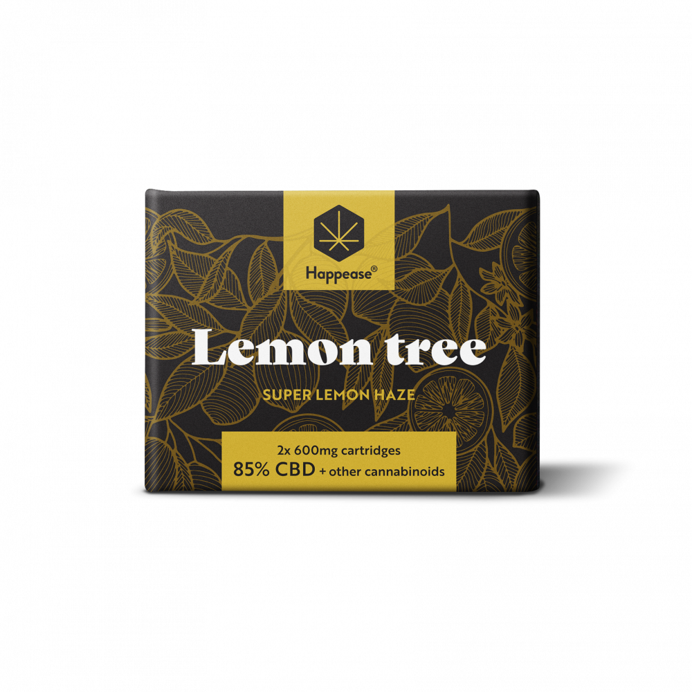 Happease Lemon Tree cartridge 1200 mg, 85% CBD, 2 stuks x 600 mg, 0,5 ml