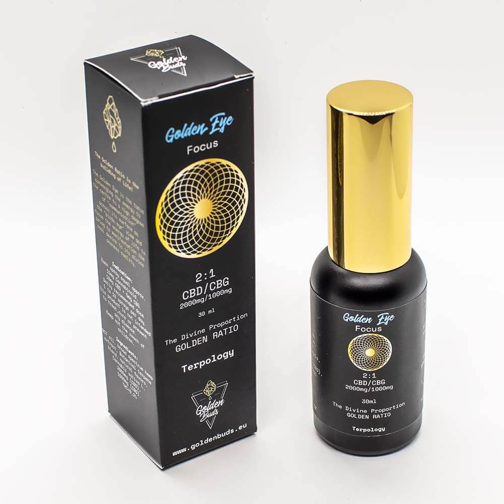 Golden Buds Golden Eye (Focus) Spray, 10%, 2000 mg CBD/1000 mg CBG, 30 ml
