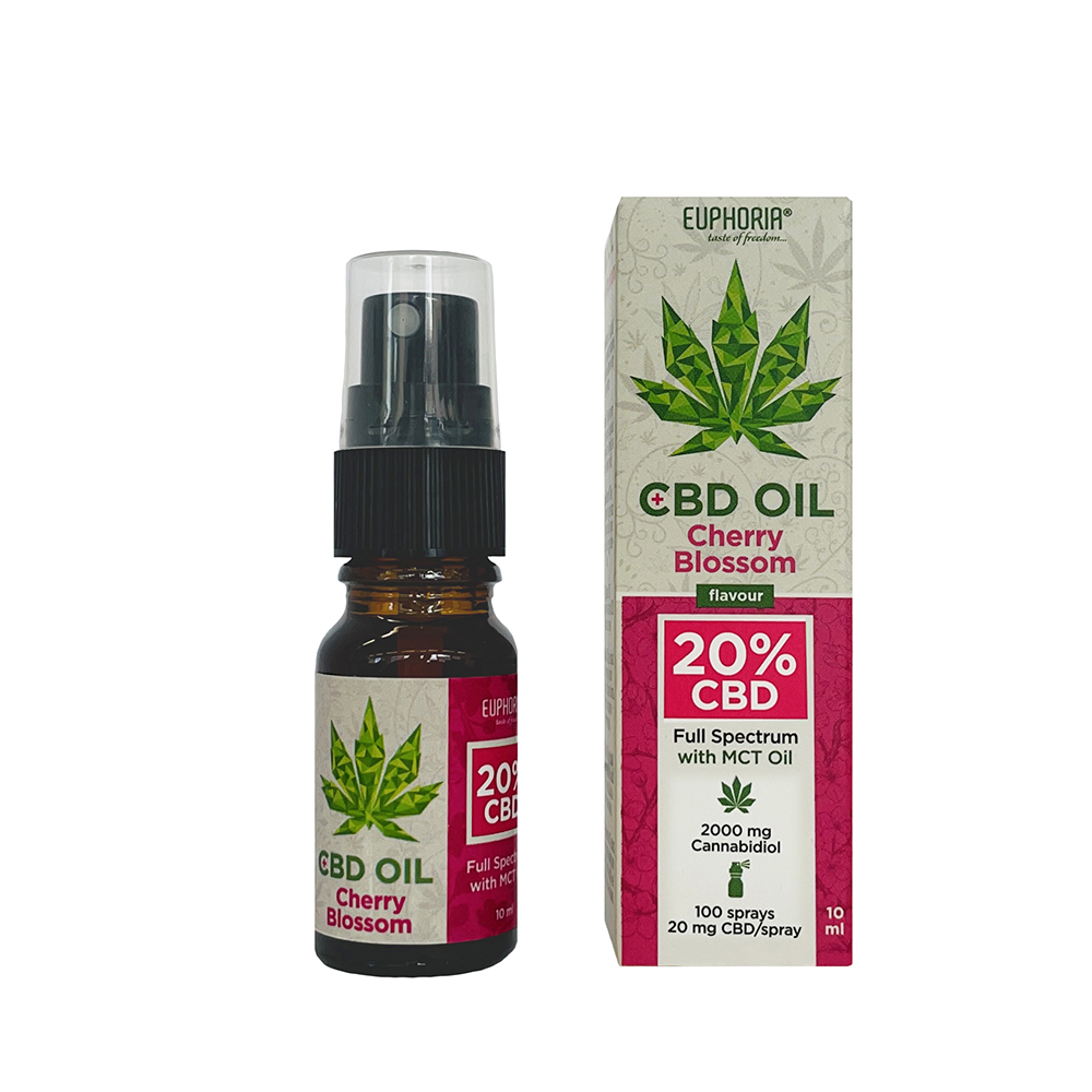 Euphoria CBD-oliespray met kersenaroma, 20%, 2000 mg CBD, 10 ml