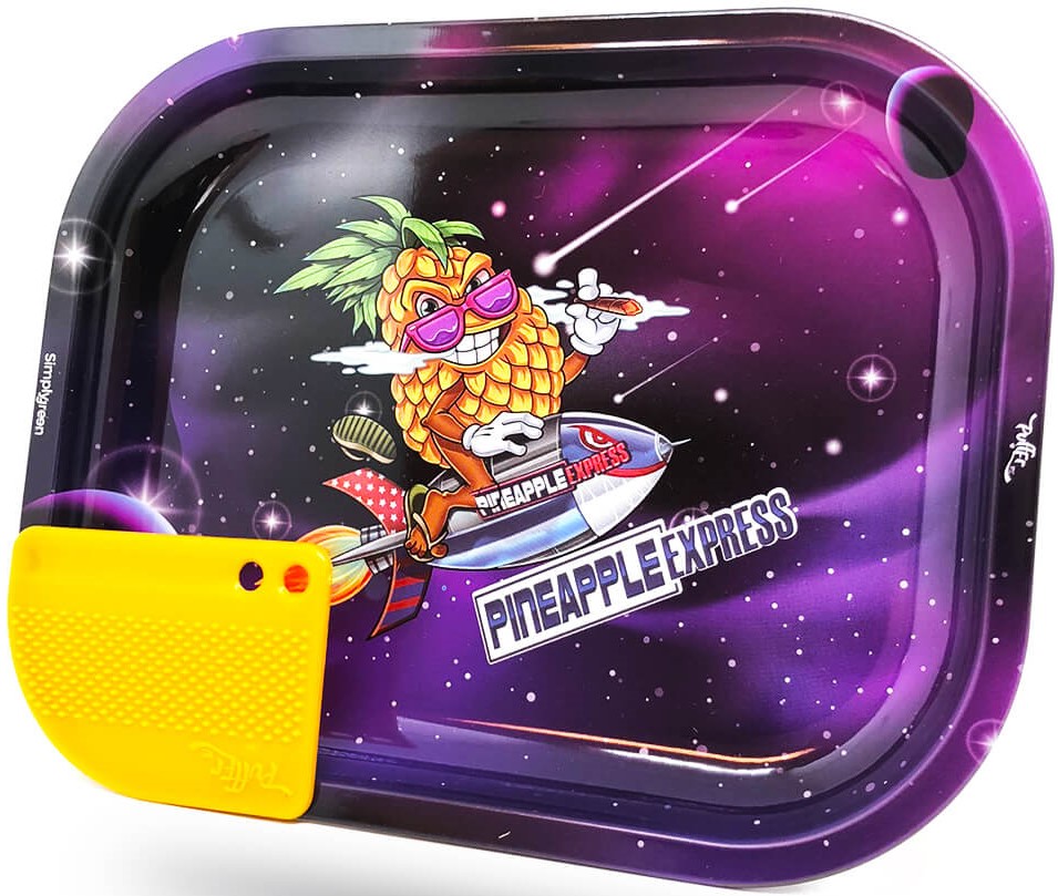 Best Buds Pineapple Express Malý kovový rolovací tác s magnetickou brusnou kartou