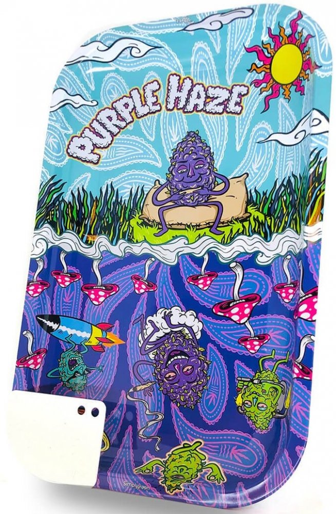 Best Buds Veľký kovový rolovací podnos Purple Haze s magnetickou brúskou