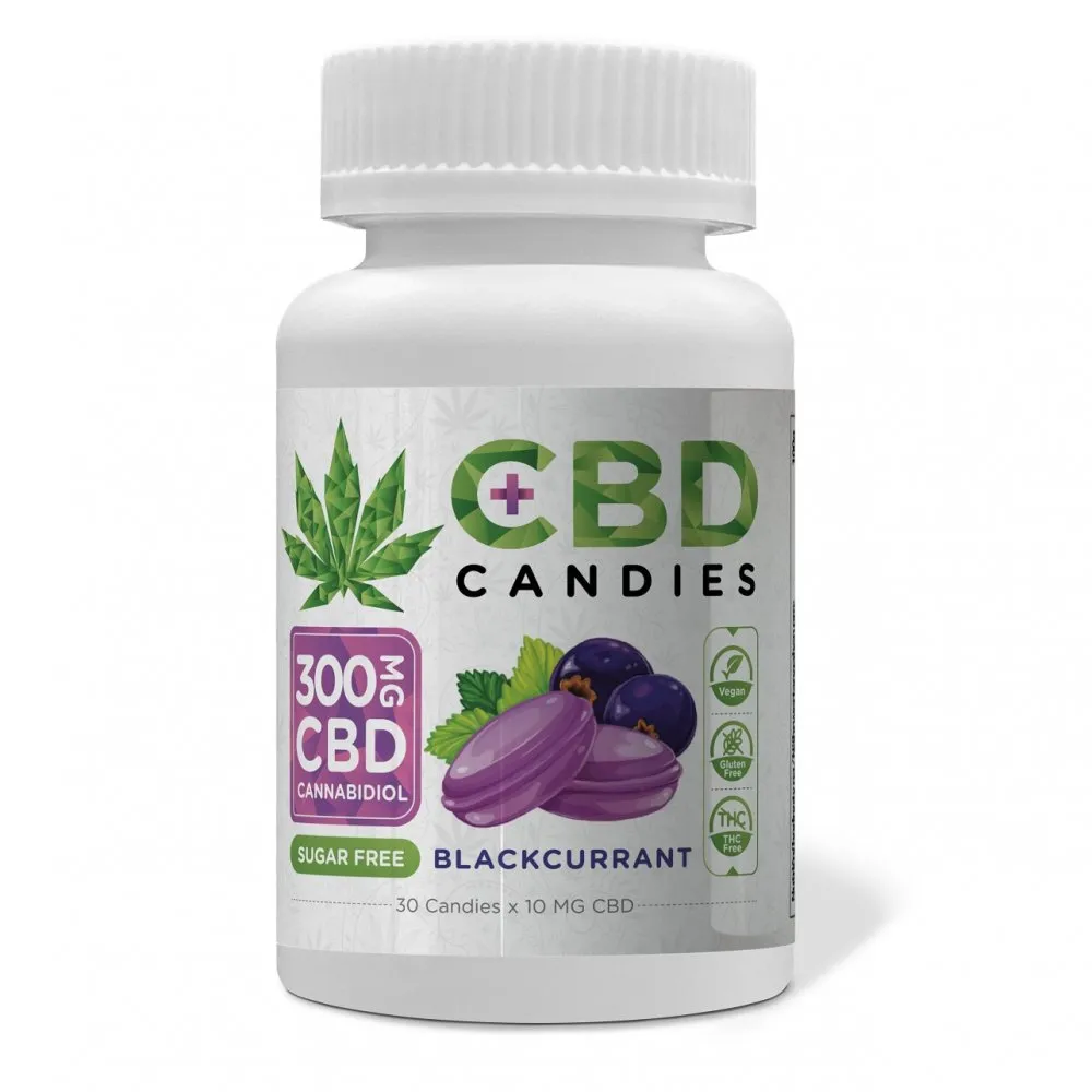 Euphoria CBD cukríky Čierna ríbezľa 300 mg CBD, 30 ks x 10 mg, 120 g