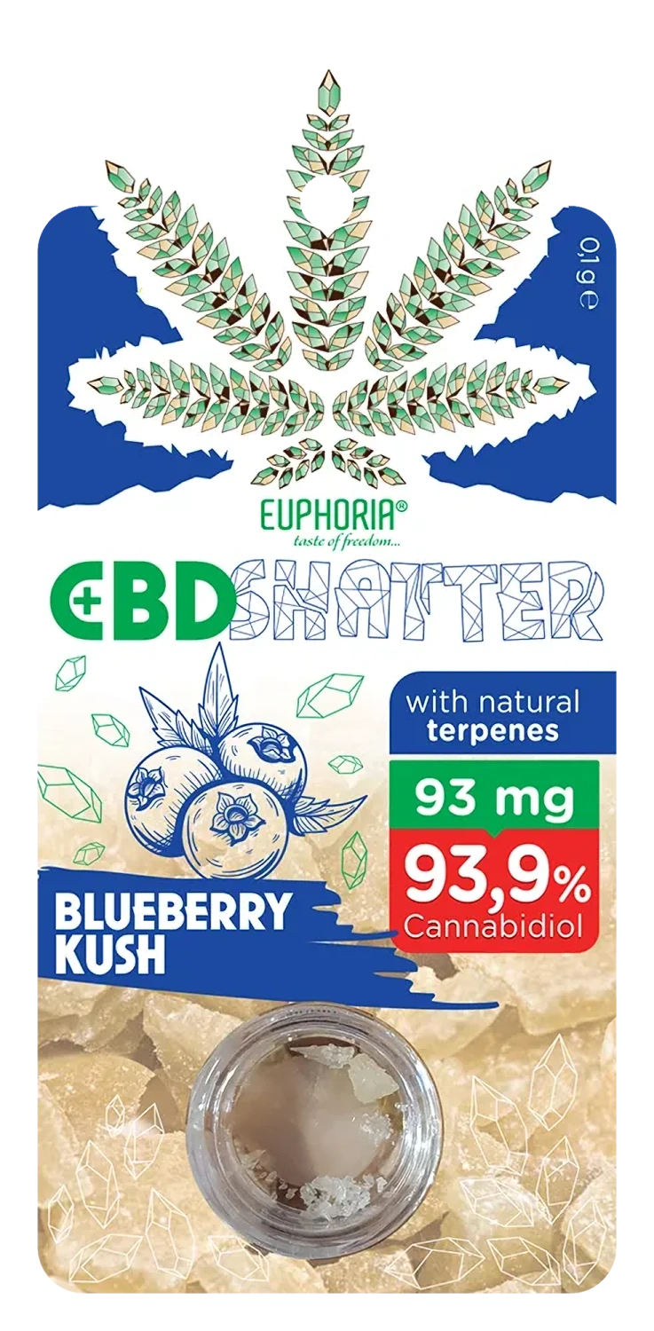 Euphoria Shatter Blueberry Kush (93 až 465 mg CBD) 93 mg