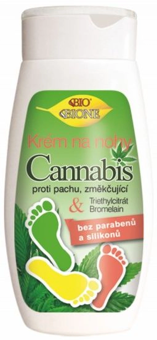 Bione Krém na nohy CANNABIS s chlorhexidinem a bromelainem, 260 ml