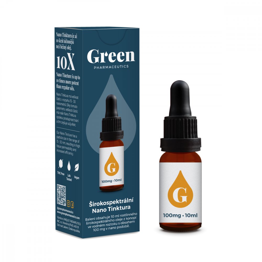 Green Pharmaceutics breed spectrum NANO tinctuur, 100 mg CBD, 10 ml