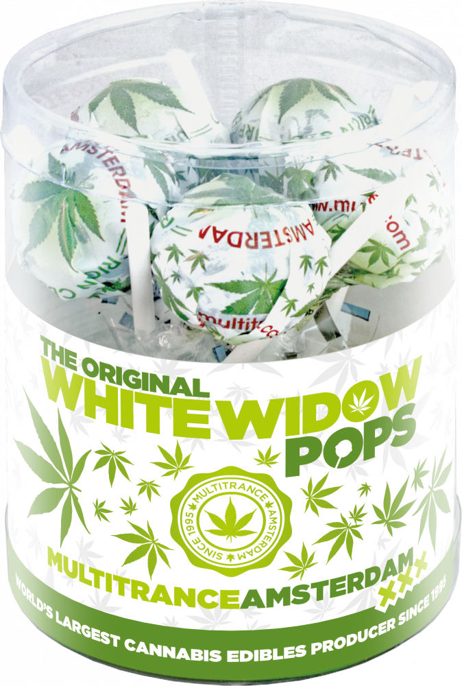 Cannabis White Widow Pops Konopná Lízátka - Dárkové balení ( 10 lízátek ), 24 balení v boxu, 4320 g