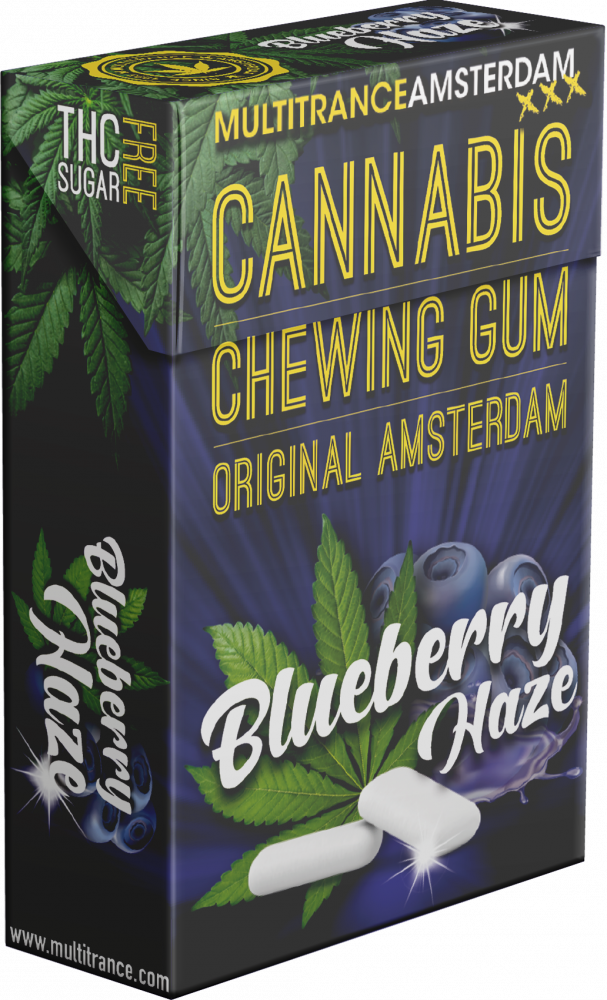 Cannabis Blueberry Haze Kaugummi (Zuckerfrei), 24 g