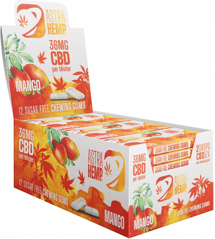 Astra Konopné žvýkačky Mango ( 36 mg CBD ), 17 g