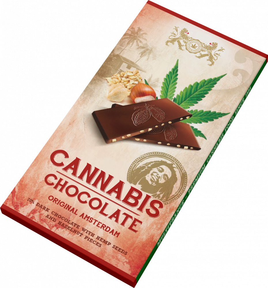 Bob Marley Cannabis & Hazelnuts tmavá čokoláda, 80 g