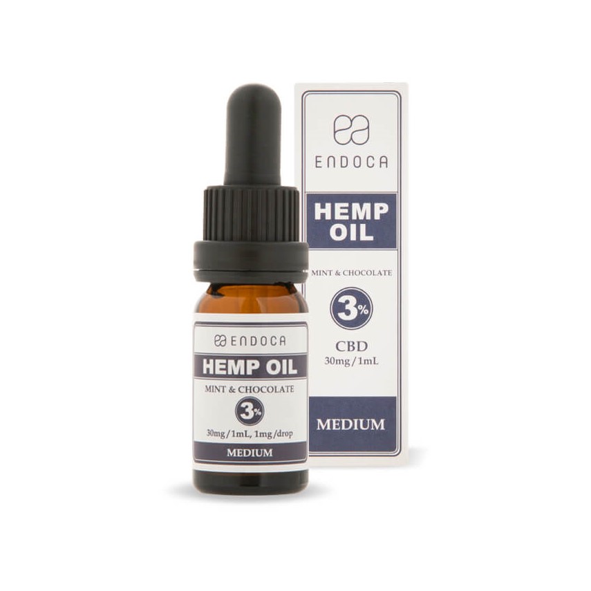 Endoca Čokoládový mätový konopný olej 300 mg CBD (3%), 10 ml
