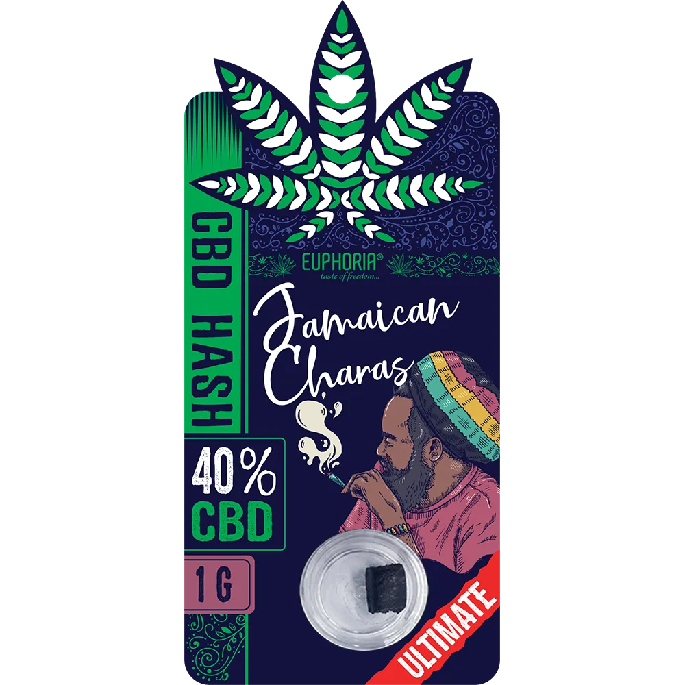 Euphoria CBD Hash Jamajský Charas, CBD 40 %, 1 g