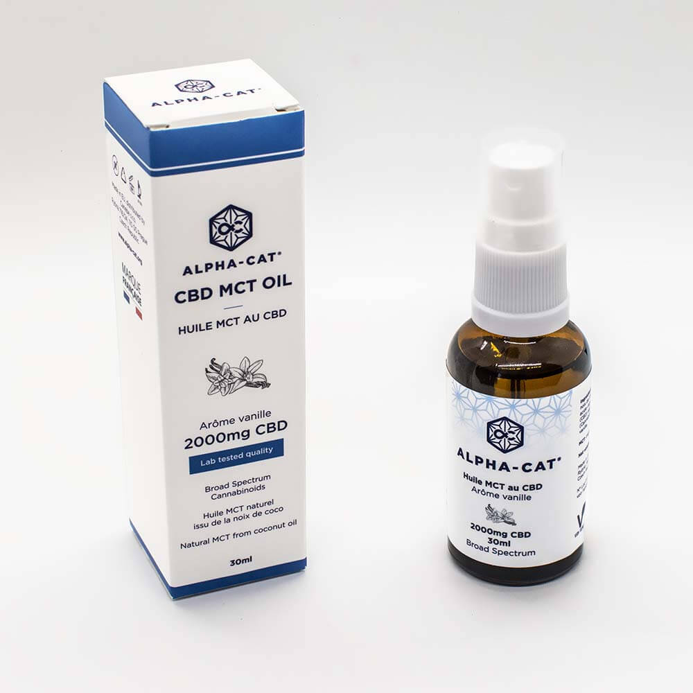 Alpha-Cat CBD Spray MCT Kokosolie met Vanille, 20%, 2000 mg, 30 ml
