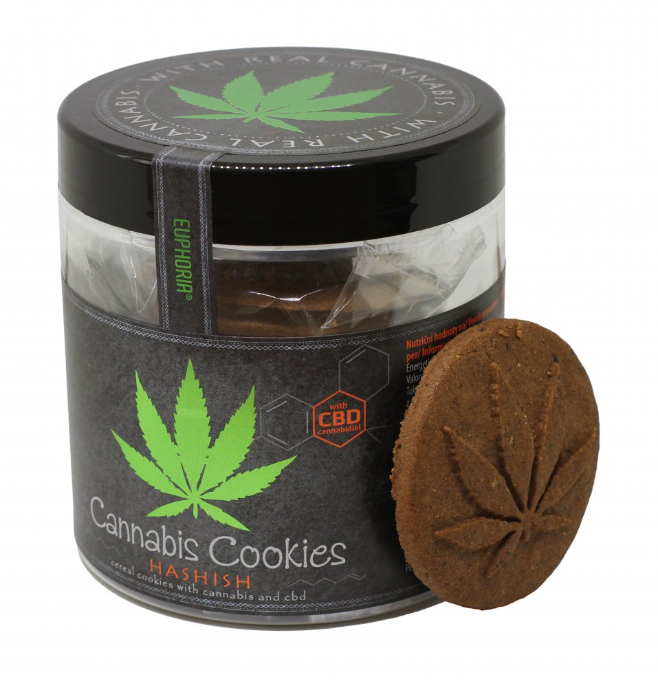 Euphoria Cannabiskoekjes hasj met cacao en CBD, 110 g