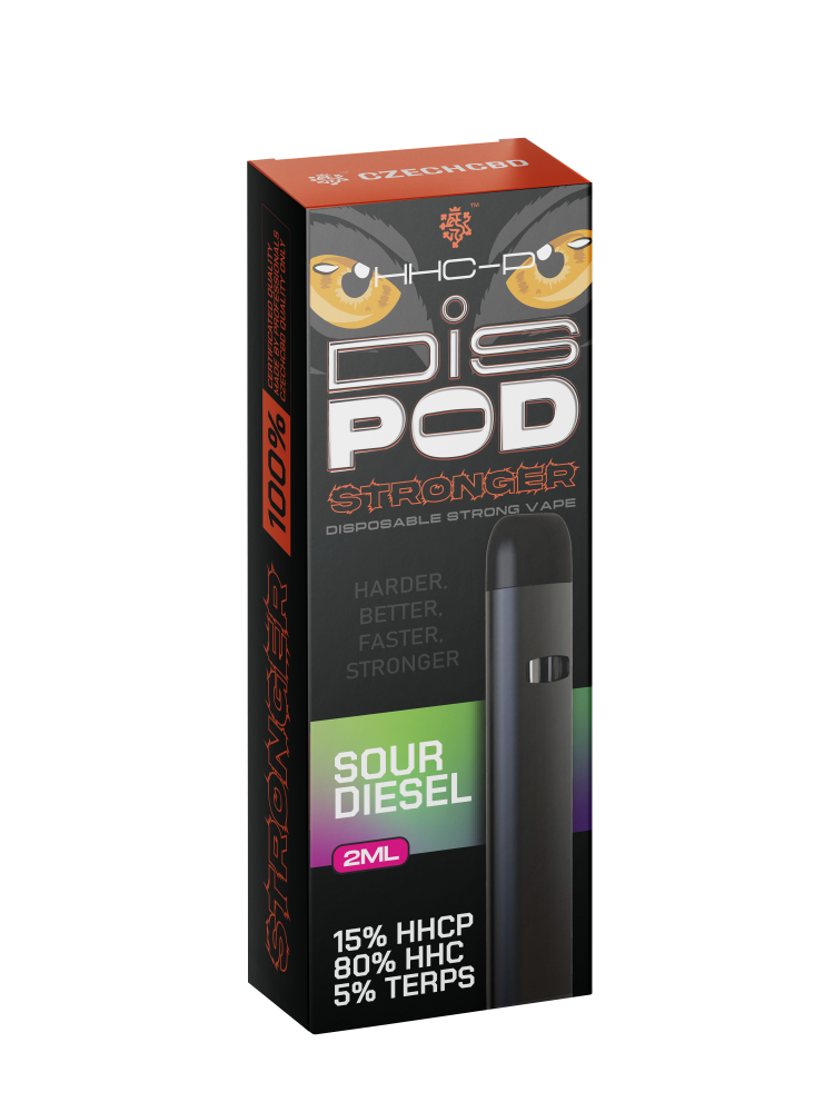 Czech CBD HHCP Vape Pen Sterker disPOD Sour Diesel 15% HHCP, 80% HHC, 2 ml
