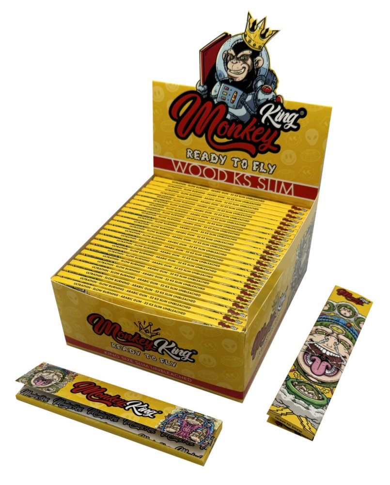 Monkey King Psychodelic Wood KS Slim rolovací papierik nebielený