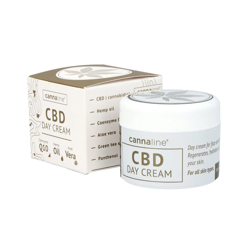 Cannaline Denný krém s CBD s koenzýmom Q10 a konopným olejom, 50 mg CBD, 50 ml