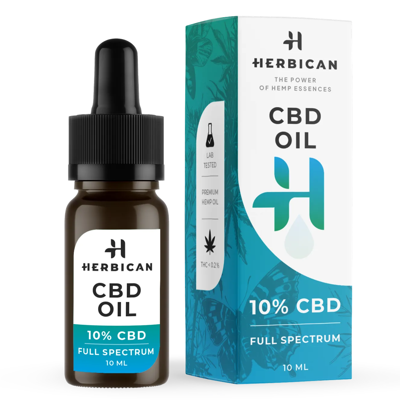 Herbican plnospektrálny CBD olej, 10 %, 10 ml