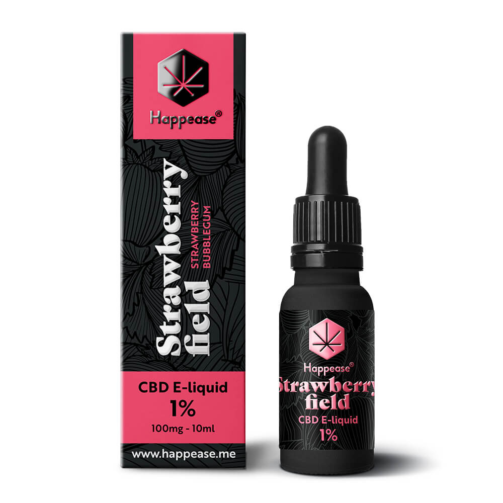 Happease CBD Vloeibaar Aardbeienveld, 1% CBD, 100 mg, 10 ml