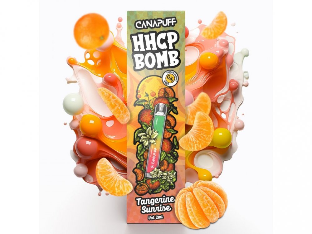 CanaPuff HHCP Vape-pen BOMB Tangerine Sunrise, 0,8 g HHCP, 2 ml
