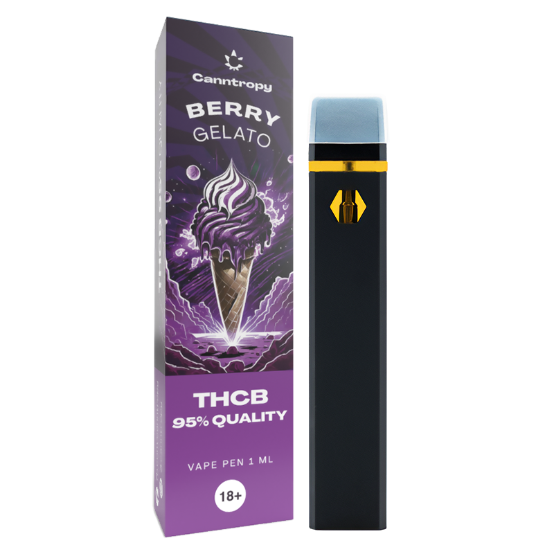 Canntropy THCB Wegwerp Vape Pen Berry Gelato, THCB 95% kwaliteit, 1ml