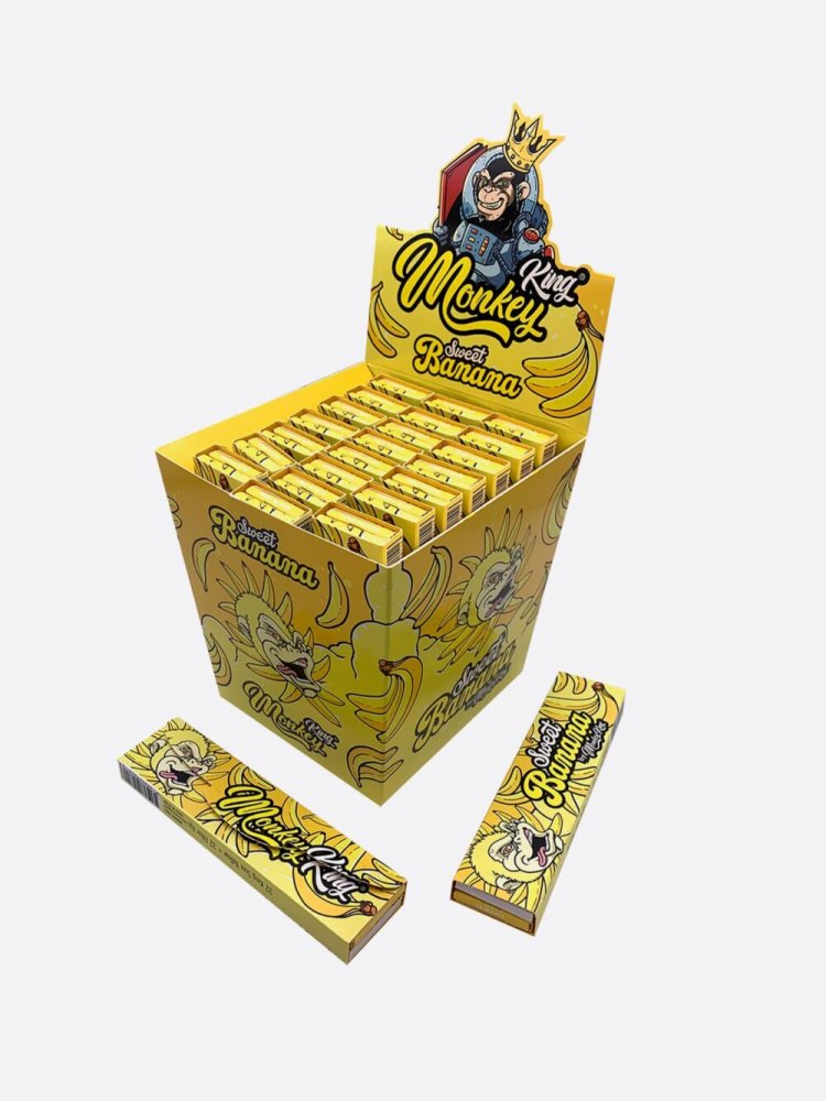 Monkey King Papieriky na cigarety s filtračnými hrotmi (vôňa sladkého banánu)