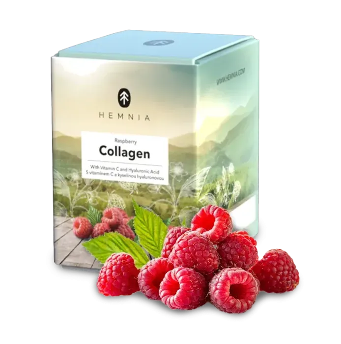 Hemnia Malinový kolagenový nápoj s kyselinou hyaluronovou, 6000 mg kolagenu, 30 sáčků, 240 g