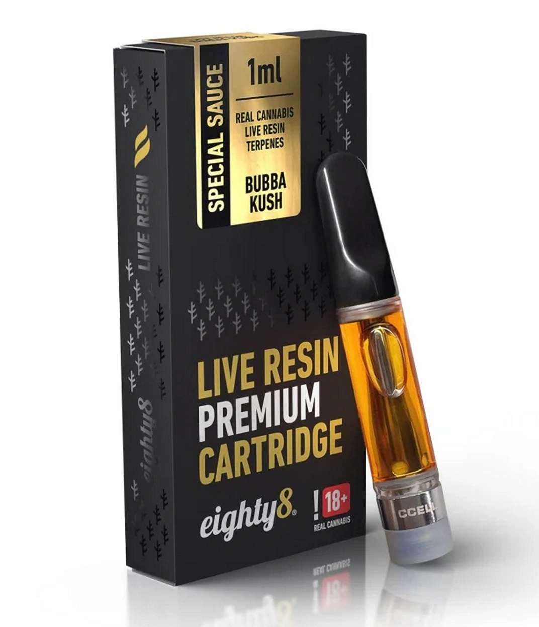 Eighty8 CBD Cartridge Bubba Kush živé živicové terpény, 1 ml