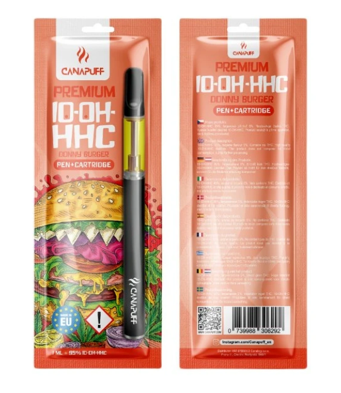 CanaPuff 10-OH-HHC Pen + Patroon Donny Burger, 10-OH-HHC 95%, 1 ml