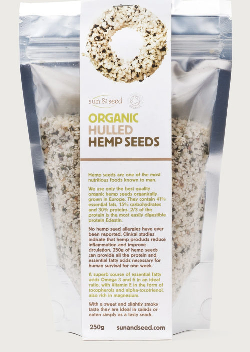 Sun & Seed Biologische gepelde hennepzaden 250g