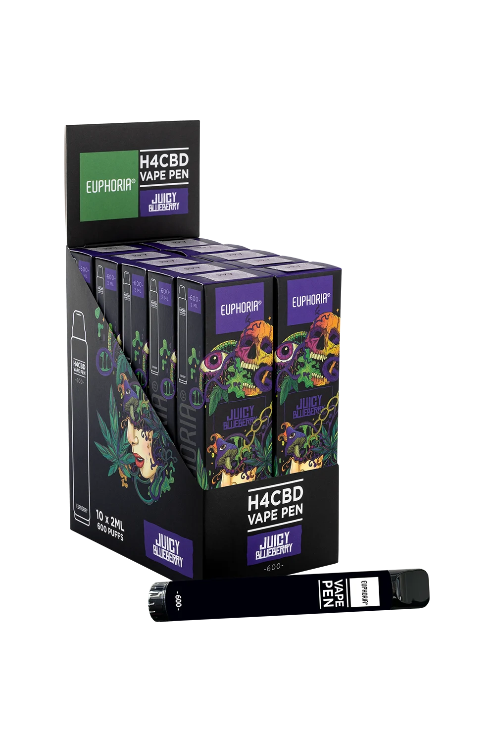 Euphoria H4CBD Einweg-Vape-Pen Juicy Blueberry, H4CBD 50 %, 2 ml