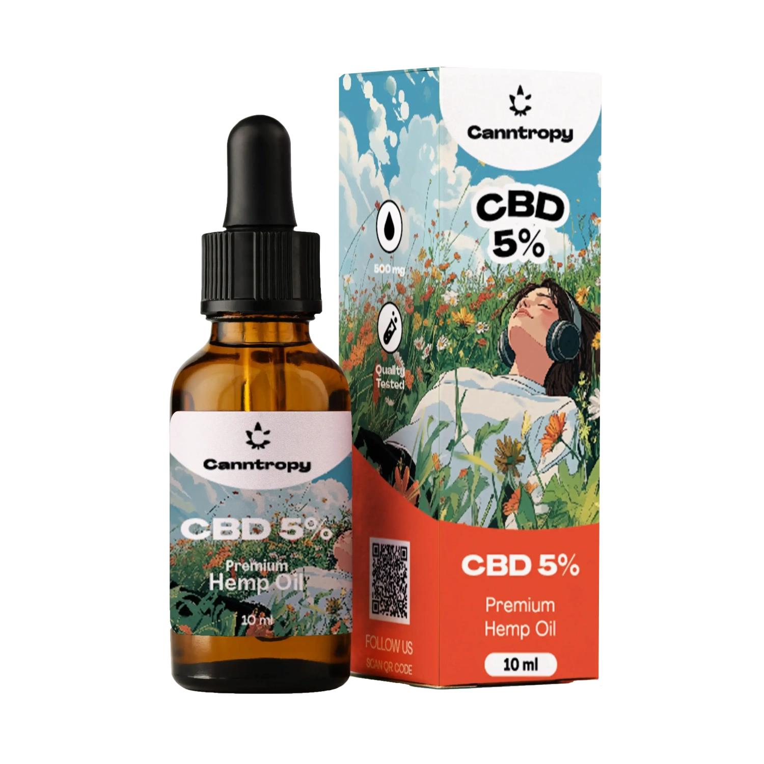 Canntropy CBD Konopný Olej, 5%, 500mg, 10ml