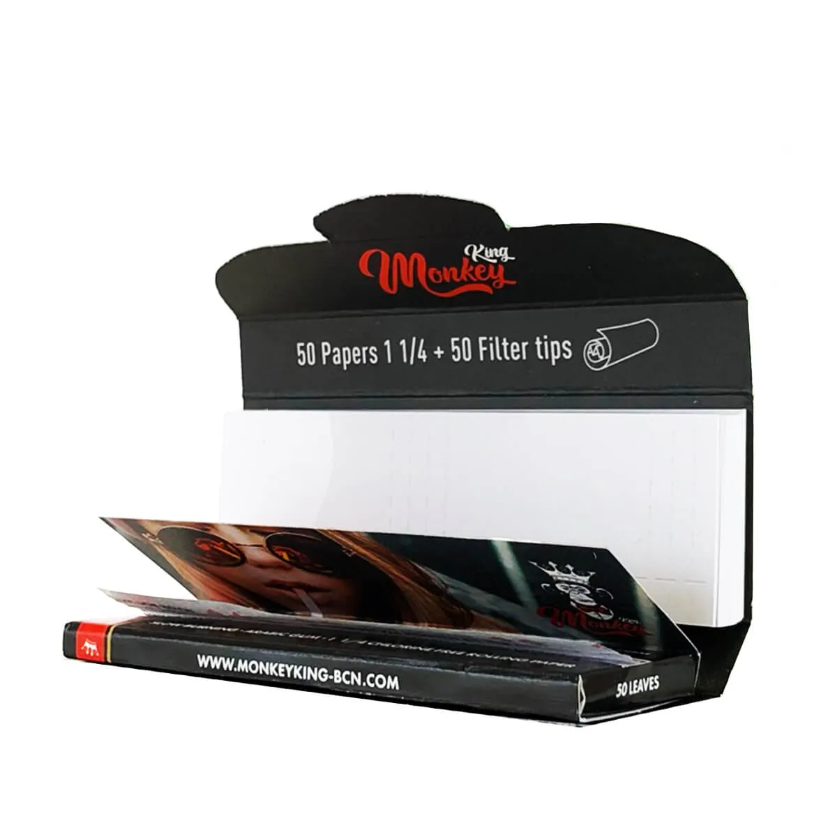 Monkey King 1¼ Pack Small White Rolling Papers + Tips