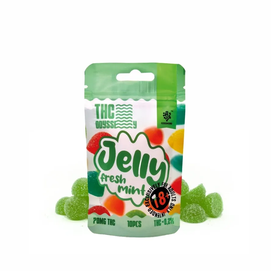 Czech CBD THC Odyssey Jelly Fresh Mint, 70 mg THC, 10 ks
